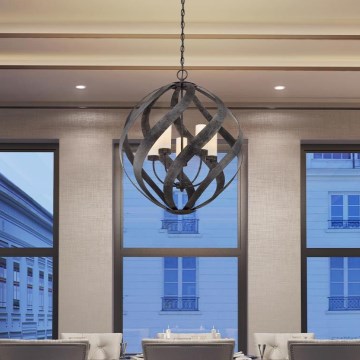 Quintiesse - Lampadario da esterno a catena BLACKSMITH 5xE14/40W/230V Ø 66,4 cm IP44 nero