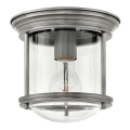 Quintiesse - Plafoniera da soffitto per esterni HADRIAN 1xE27/60W/230V Ø 19,6 cm IP44 cromo satinato