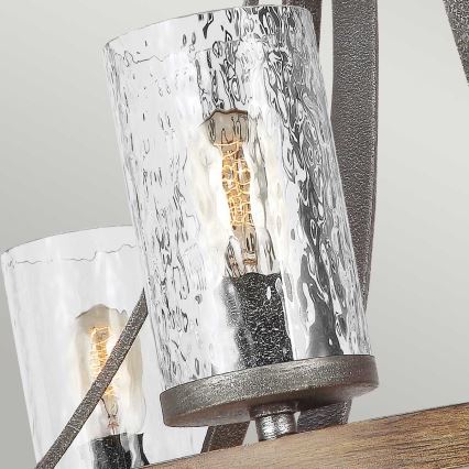 Quintiesse - Lampadario con catena ANGELO 6xE27/60W/230V finitura rovere