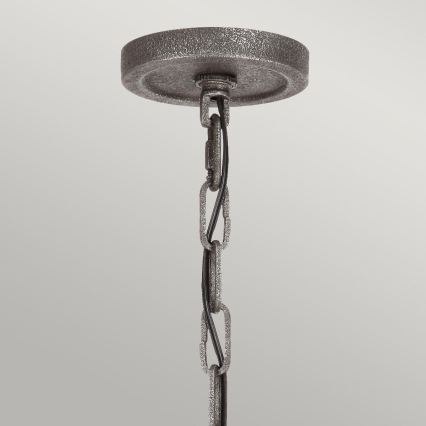 Quintiesse - Lampadario con catena ANGELO 6xE27/60W/230V finitura rovere