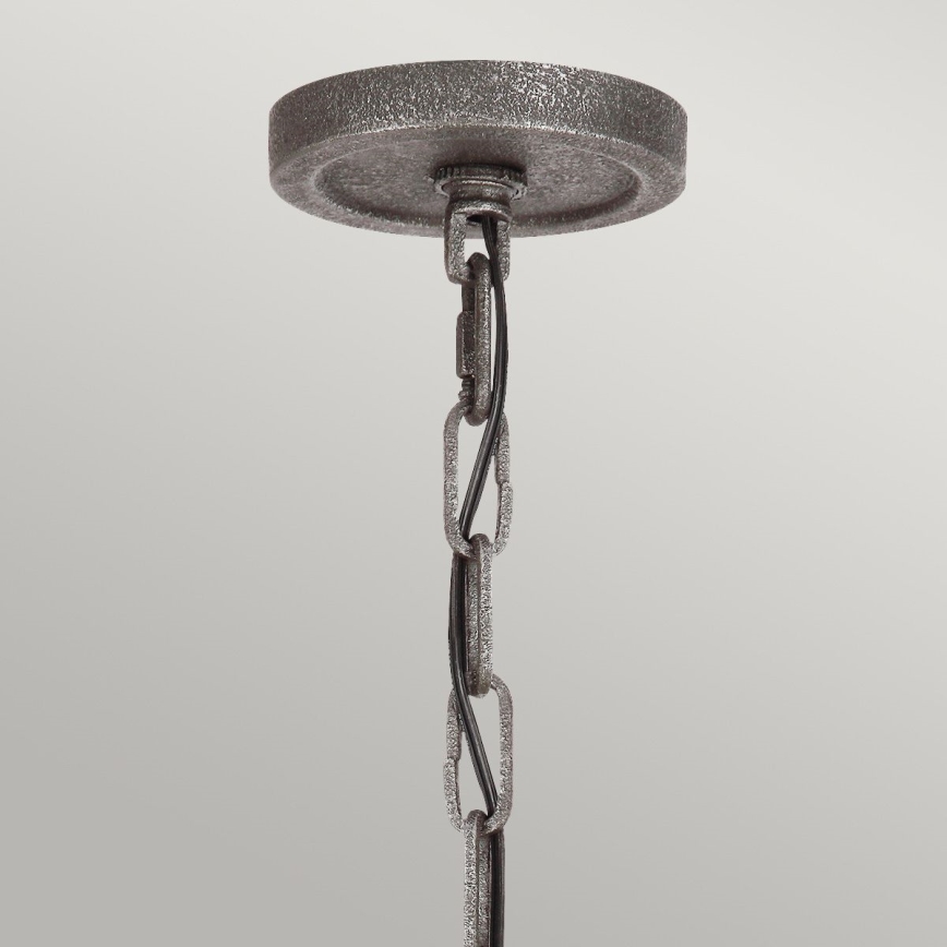 Quintiesse - Lampadario con catena ANGELO 6xE27/60W/230V finitura rovere