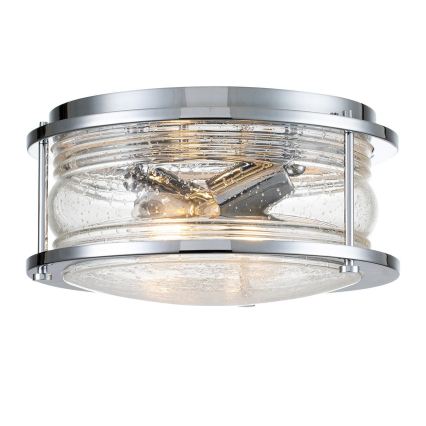 Quintiesse - Plafoniera da bagno ASHLAND 2xE27/60W/230V diam. 30,5 cm IP44 cromo lucido