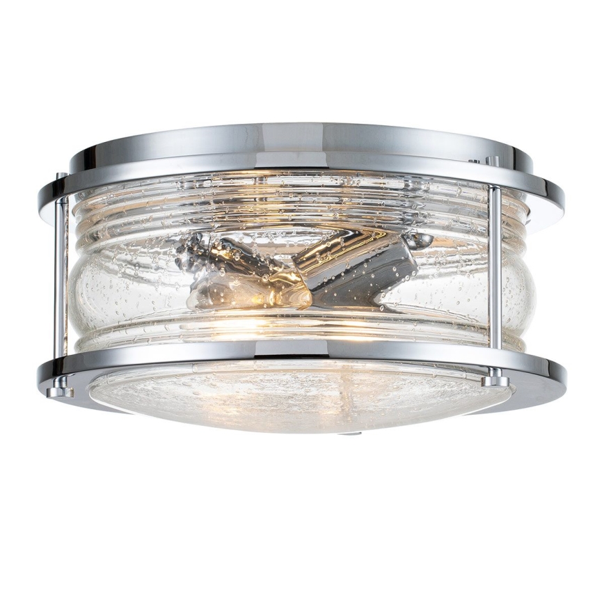 Quintiesse - Plafoniera da bagno ASHLAND 2xE27/60W/230V diam. 30,5 cm IP44 cromo lucido