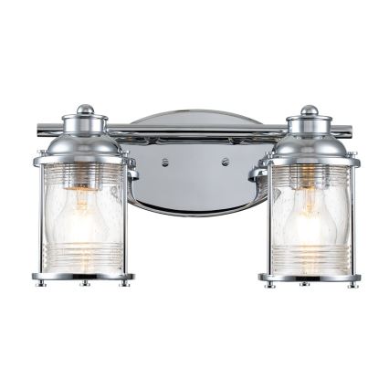 Quintiesse - Lampada da parete per esterno ASHLAND BAY 2xE27/60W/230V IP44 cromo lucido