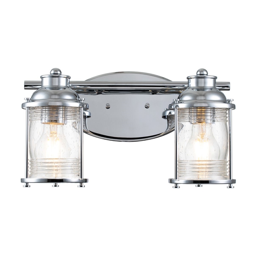 Quintiesse - Lampada da parete per esterno ASHLAND BAY 2xE27/60W/230V IP44 cromo lucido