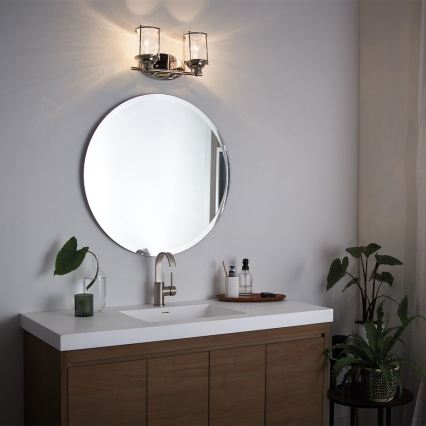 Quintiesse - Lampada da parete per esterno ASHLAND BAY 2xE27/60W/230V IP44 cromo lucido