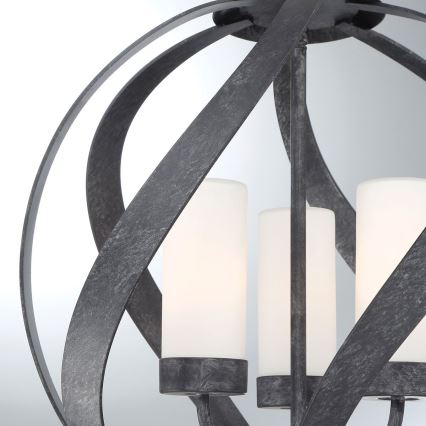 Quintiesse - Lampadario da esterno a catena BLACKSMITH 3xE14/40W/230V Ø 40,7 cm IP44 nero