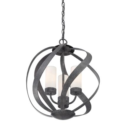Quintiesse - Lampadario da esterno a catena BLACKSMITH 3xE14/40W/230V Ø 40,7 cm IP44 nero