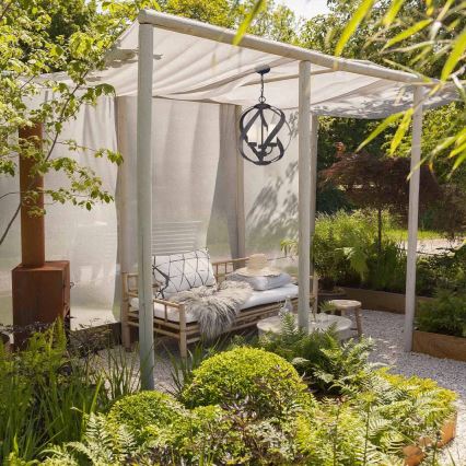 Quintiesse - Lampadario da esterno a catena BLACKSMITH 3xE14/40W/230V Ø 40,7 cm IP44 nero