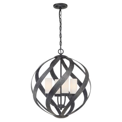 Quintiesse - Lampadario da esterno a catena BLACKSMITH 4xE14/40W/230V Ø 50,1 cm IP44 nero