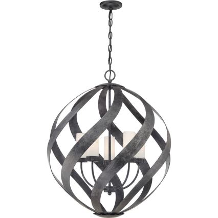 Quintiesse - Lampadario da esterno a catena BLACKSMITH 5xE14/40W/230V Ø 66,4 cm IP44 nero