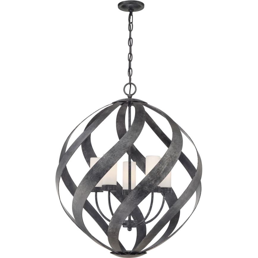 Quintiesse - Lampadario da esterno a catena BLACKSMITH 5xE14/40W/230V Ø 66,4 cm IP44 nero