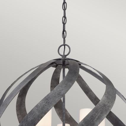 Quintiesse - Lampadario da esterno a catena BLACKSMITH 5xE14/40W/230V Ø 66,4 cm IP44 nero