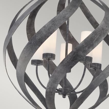Quintiesse - Lampadario da esterno a catena BLACKSMITH 5xE14/40W/230V Ø 66,4 cm IP44 nero
