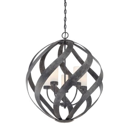 Quintiesse - Lampadario da esterno a catena BLACKSMITH 5xE14/40W/230V Ø 66,4 cm IP44 nero