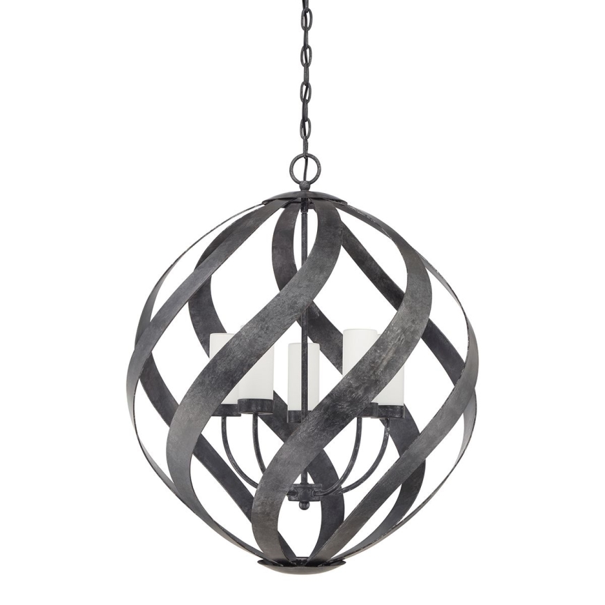 Quintiesse - Lampadario da esterno a catena BLACKSMITH 5xE14/40W/230V Ø 66,4 cm IP44 nero