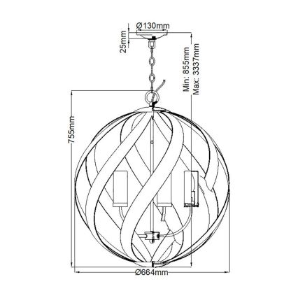 Quintiesse - Lampadario da esterno a catena BLACKSMITH 5xE14/40W/230V Ø 66,4 cm IP44 nero