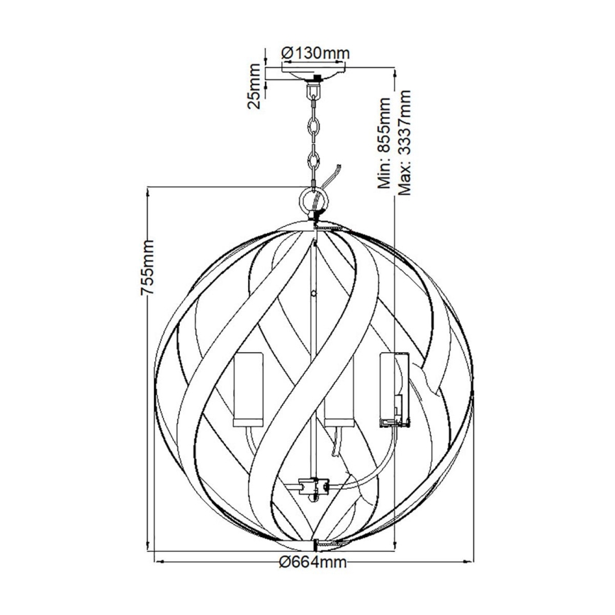 Quintiesse - Lampadario da esterno a catena BLACKSMITH 5xE14/40W/230V Ø 66,4 cm IP44 nero
