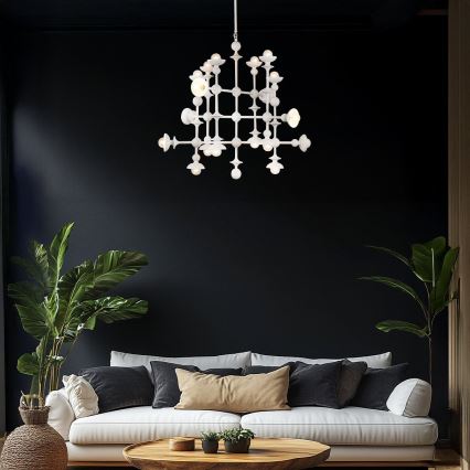 Quintiesse - Lampadario a stelo CADENCE 18xE14/40W/230V bianco