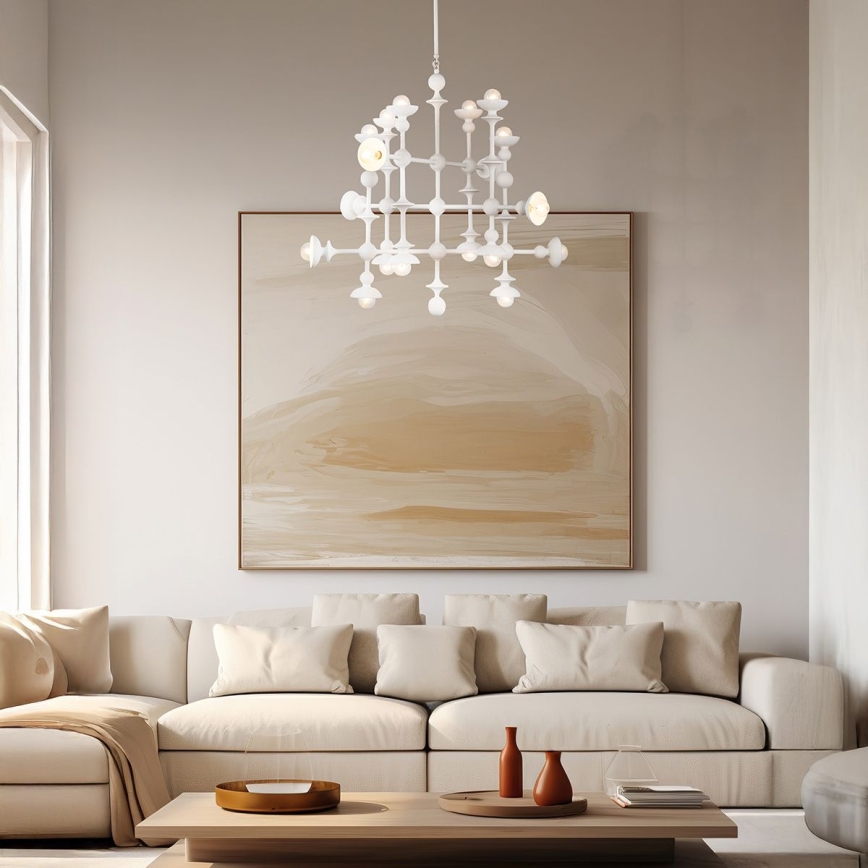 Quintiesse - Lampadario a stelo CADENCE 18xE14/40W/230V bianco