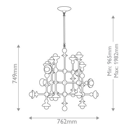 Quintiesse - Lampadario a stelo CADENCE 18xE14/40W/230V bianco