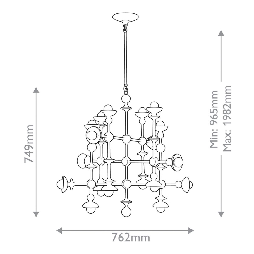 Quintiesse - Lampadario a stelo CADENCE 18xE14/40W/230V bianco