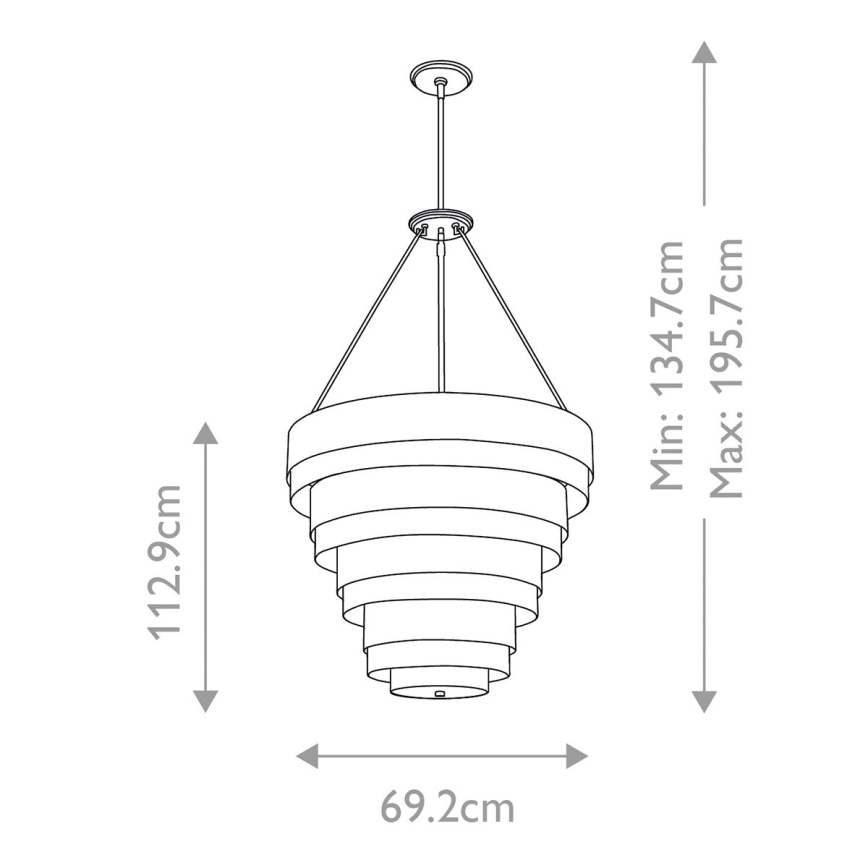 Quintiesse - Lampadario a stelo ECHELON 8xE14/40W/230V dorato