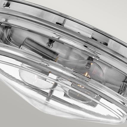 Quintiesse - Plafoniera da esterno HADRIAN 2xE27/40W/230V Ø 27,8 cm IP44 cromo lucido