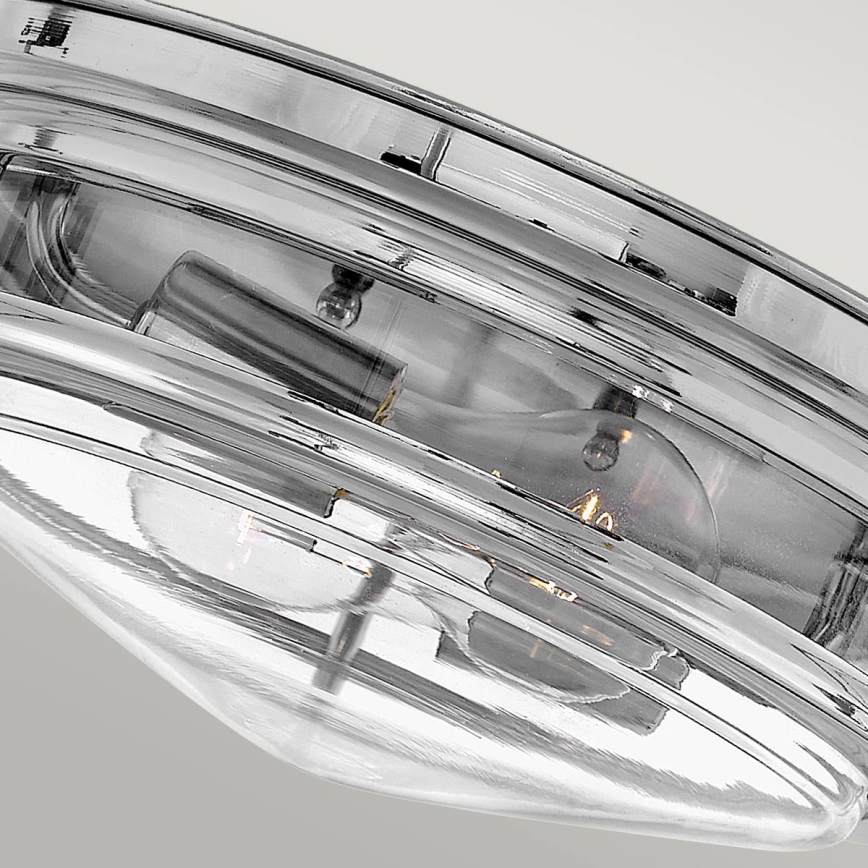 Quintiesse - Plafoniera da esterno HADRIAN 2xE27/40W/230V Ø 27,8 cm IP44 cromo lucido