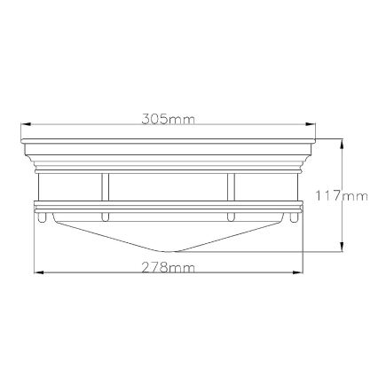 Quintiesse - Plafoniera da esterno HADRIAN 2xE27/40W/230V Ø 27,8 cm IP44 cromo lucido