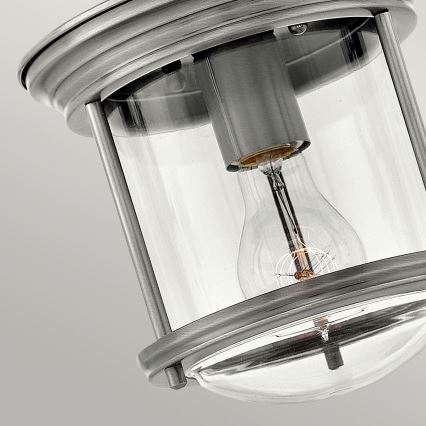 Quintiesse - Plafoniera da soffitto per esterni HADRIAN 1xE27/60W/230V Ø 19,6 cm IP44 cromo satinato