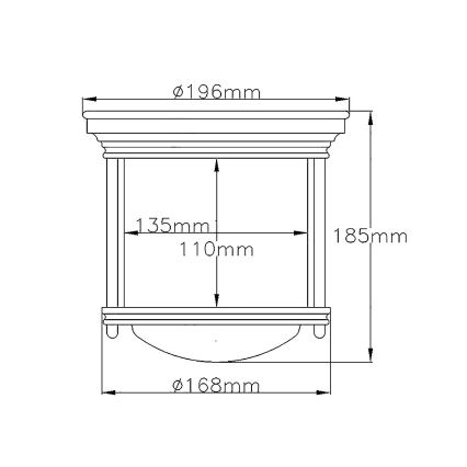 Quintiesse - Plafoniera da esterno HADRIAN 1xE27/60W/230V Ø 16,8 cm IP44