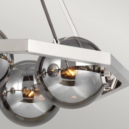 Quintiesse - Lampadario a stelo HARPER 5xE14/60W/230V Ø 77,5 cm cromo lucido/fumé
