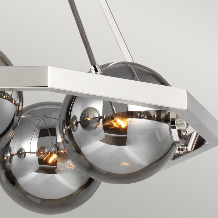 Quintiesse - Lampadario a stelo HARPER 5xE14/60W/230V Ø 77,5 cm cromo lucido/fumé