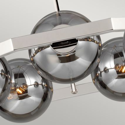 Quintiesse - Lampadario a stelo HARPER 5xE14/60W/230V Ø 77,5 cm cromo lucido/fumé