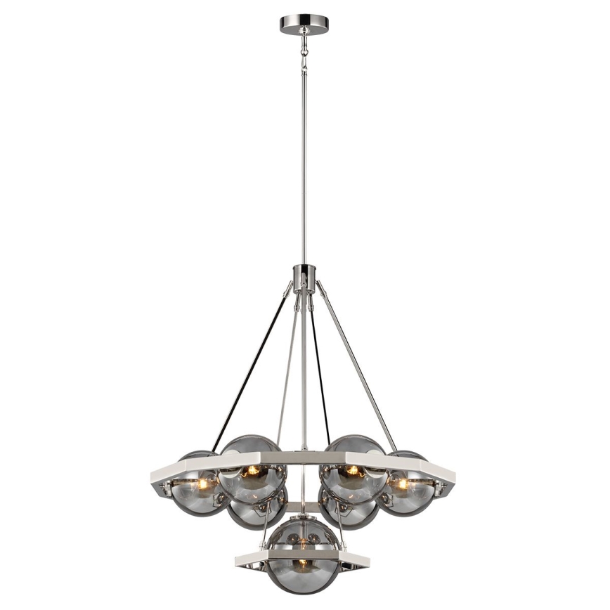 Quintiesse - Lampadario a stelo HARPER 7xE14/60W/230V Ø 81,3 cm cromo lucido/fumé