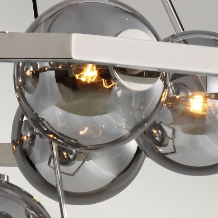 Quintiesse - Lampadario a stelo HARPER 7xE14/60W/230V Ø 81,3 cm cromo lucido/fumé