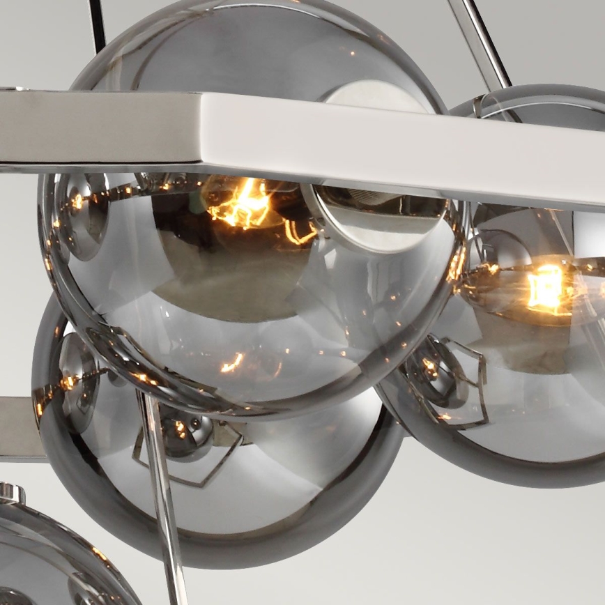 Quintiesse - Lampadario a stelo HARPER 7xE14/60W/230V Ø 81,3 cm cromo lucido/fumé