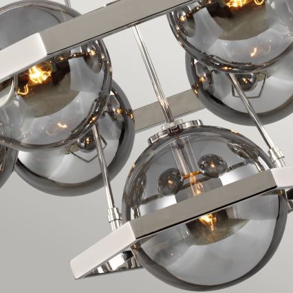 Quintiesse - Lampadario a stelo HARPER 7xE14/60W/230V Ø 81,3 cm cromo lucido/fumé