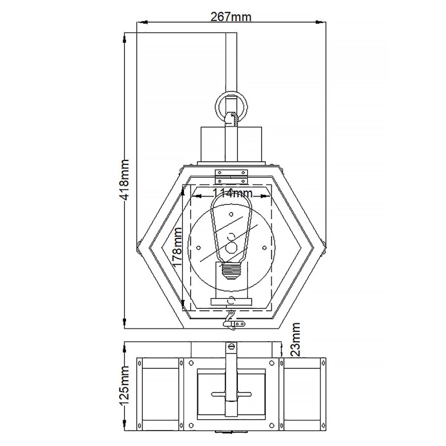 Quintiesse - Lampada da parete per esterni HEATH M 1xE27/60W/230V IP44 nero