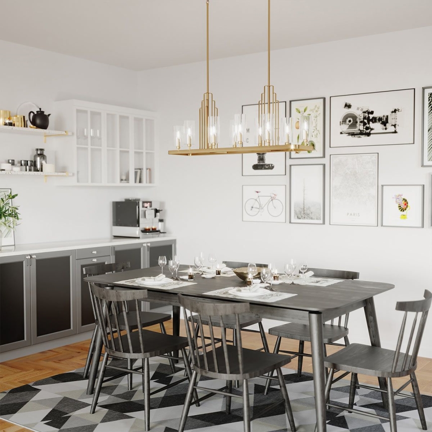 Quintiesse - Lampadario su asta KIMROSE 10xE14/40W/230V oro