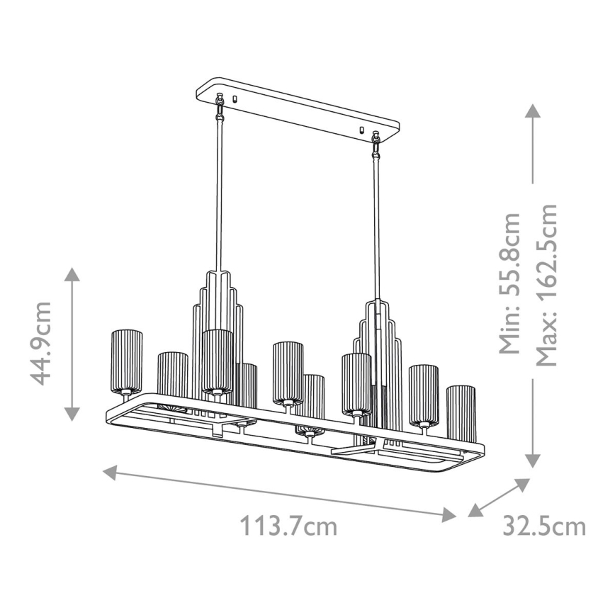 Quintiesse - Lampadario su asta KIMROSE 10xE14/40W/230V oro