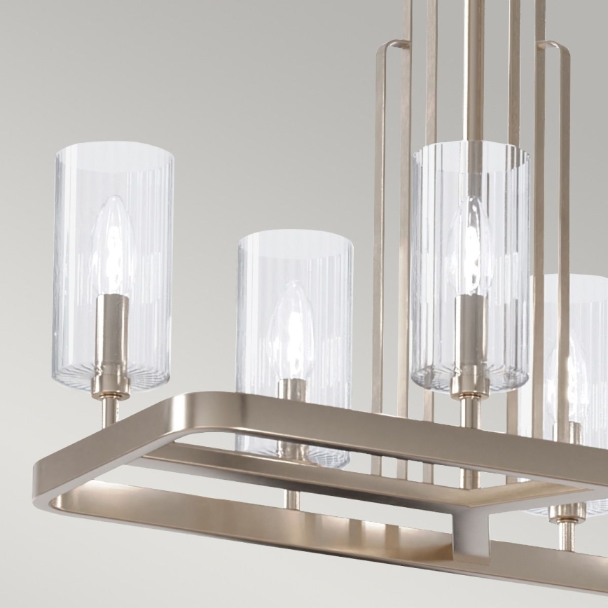 Quintiesse - Lampadario su asta KIMROSE 10xE14/40W/230V cromo opaco