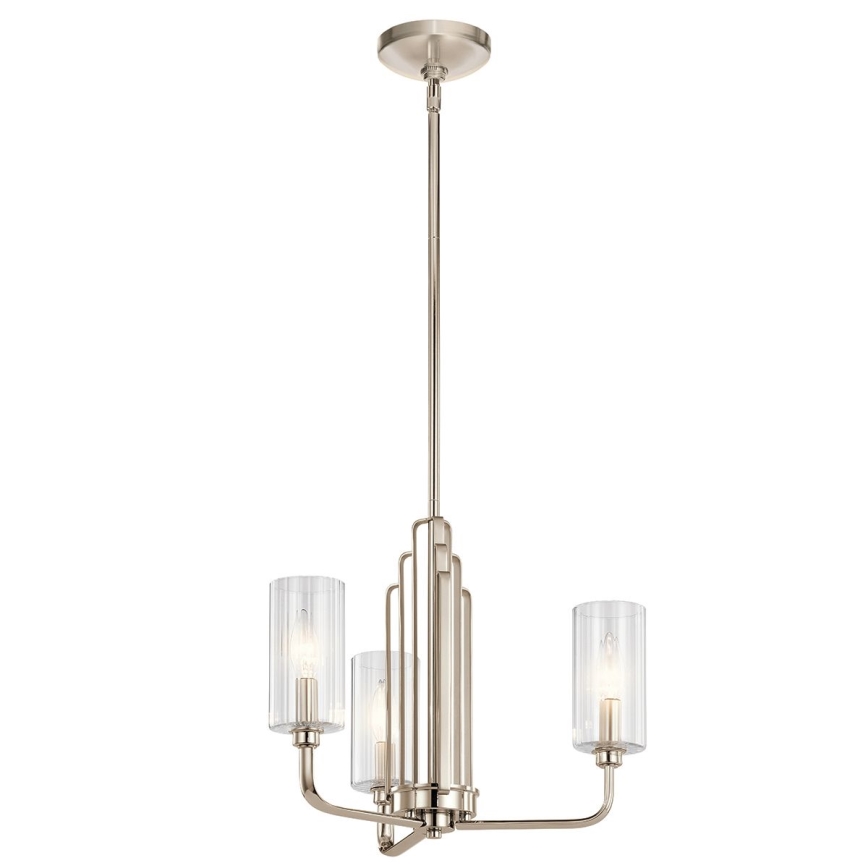 Quintiesse - Lampadario su asta KIMROSE 3xE14/40W/230V Ø 45,9 cm cromo lucido