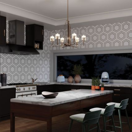 Quintiesse - Lampadario a stelo KIMROSE 6xE14/40W/230V Ø 68,6 cm cromo lucido