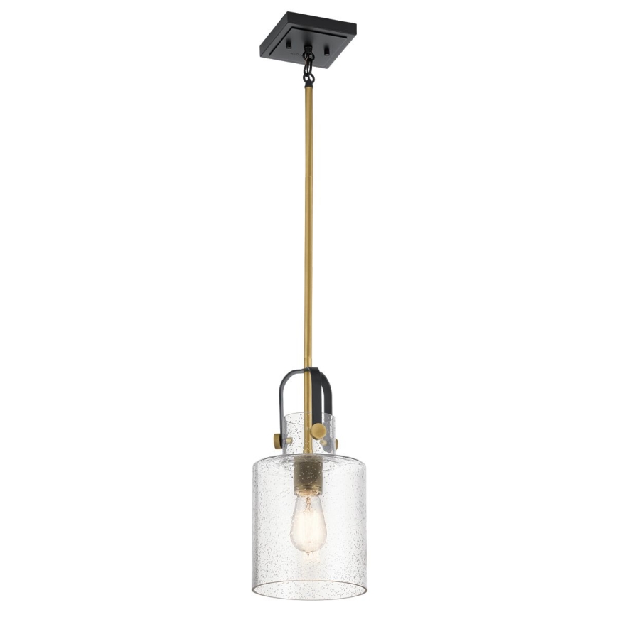 Quintiesse - Lampada a sospensione su asta KITNER 1xE27/60W/230V Ø 18 cm oro/nero
