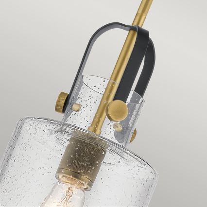 Quintiesse - Lampada a sospensione su asta KITNER 1xE27/60W/230V Ø 18 cm oro/nero