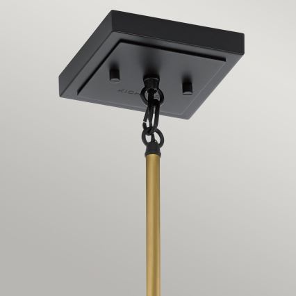 Quintiesse - Lampada a sospensione su asta KITNER 1xE27/60W/230V Ø 18 cm oro/nero