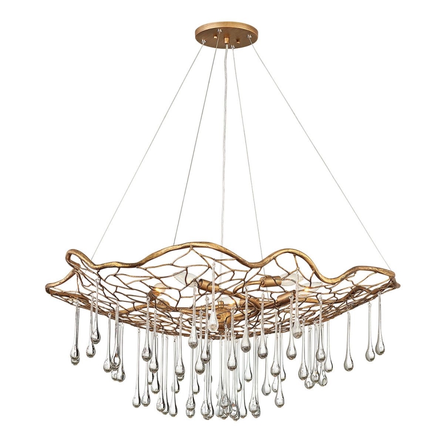 Quintiesse - Lampadario a cavo LAGUNA 6xE14/40W/230V diam. 91,4 cm dorato