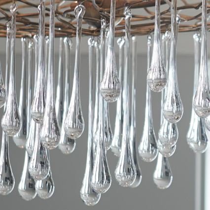 Quintiesse - Lampadario a cavo LAGUNA 6xE14/40W/230V diam. 91,4 cm dorato